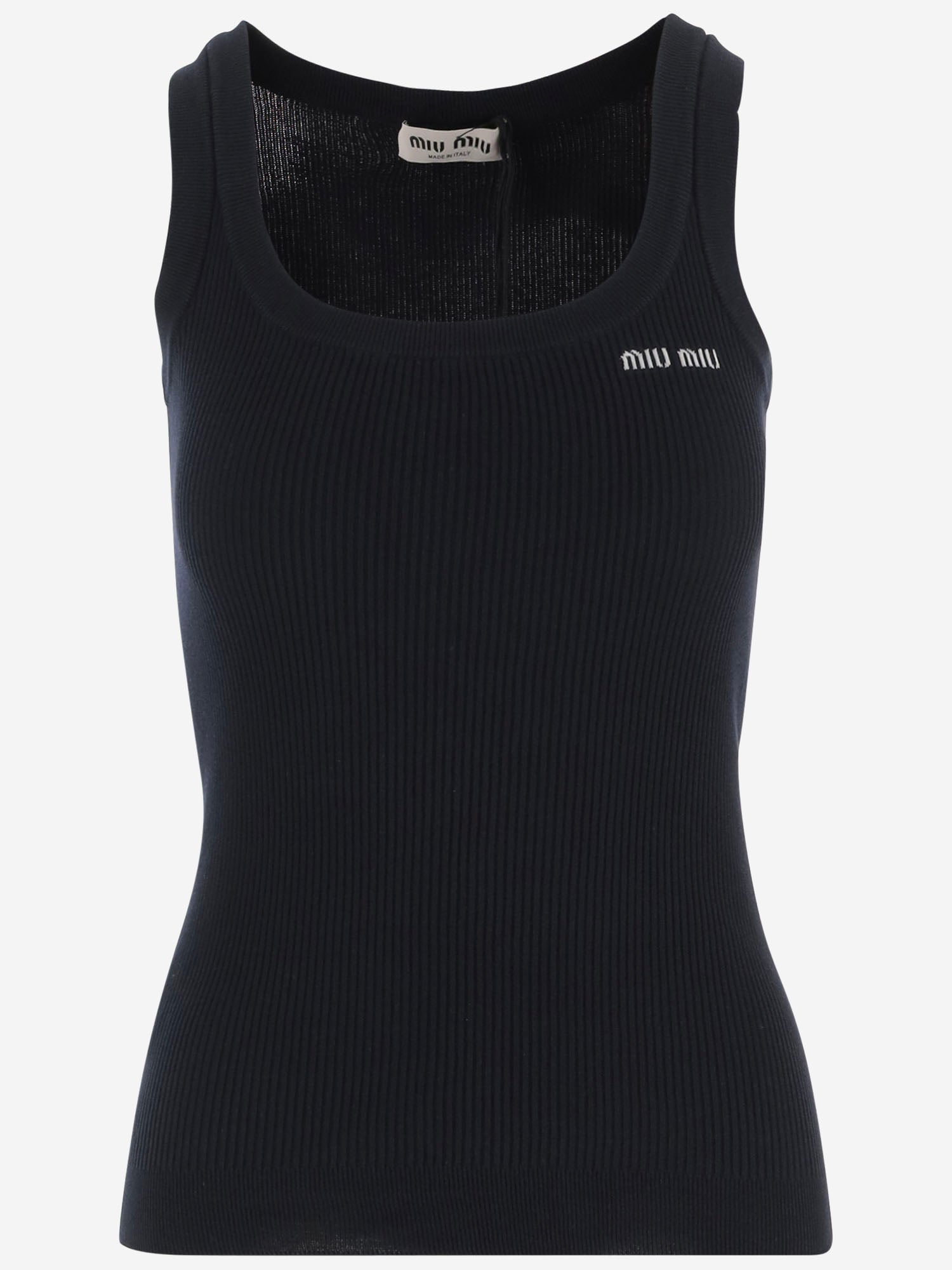 CANOTTA IN COTONE CON LOGO MMV294 12ZLF0008 MIU MIU 