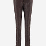 PANTALONI IN PELLE CON LOGO MPP421 19E6F0003 MIU MIU 