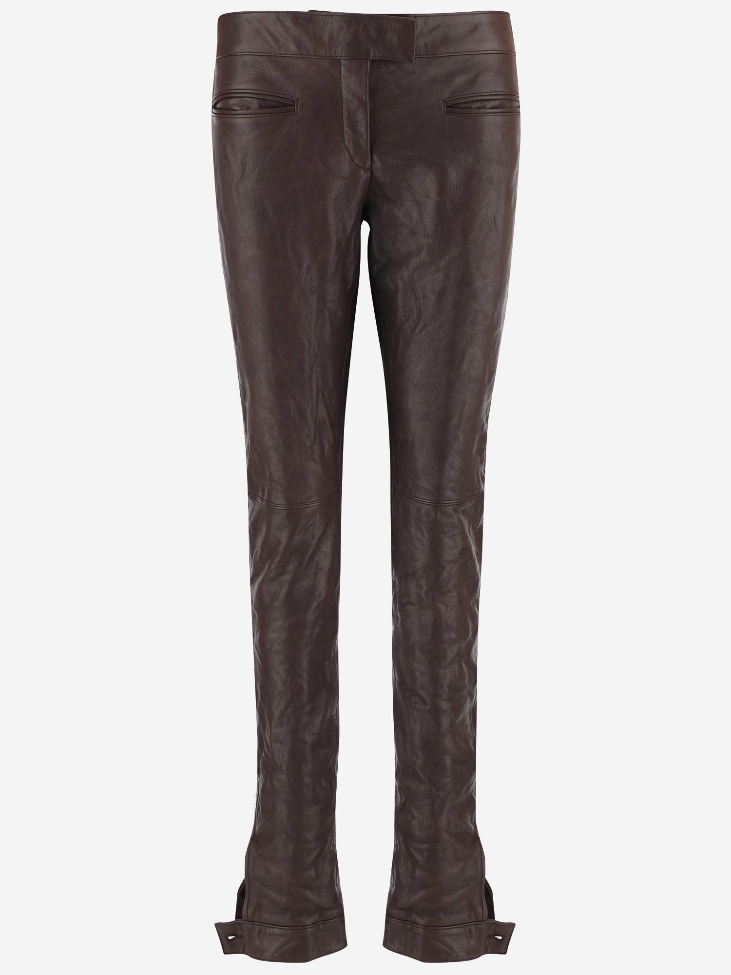 PANTALONI IN PELLE CON LOGO MPP421 19E6F0003 MIU MIU 