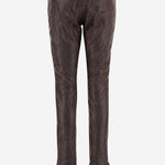 PANTALONI IN PELLE CON LOGO MPP421 19E6F0003 MIU MIU 
