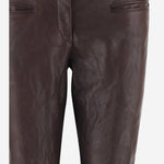 PANTALONI IN PELLE CON LOGO MPP421 19E6F0003 MIU MIU 