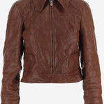 GIUBBOTTO IN PELLE DI CAPRA CON COLLO AMPIO MPW072 19E6F0201 MIU MIU 