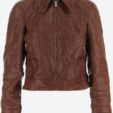 GIUBBOTTO IN PELLE DI CAPRA CON COLLO AMPIO MPW072 19E6F0201 MIU MIU 