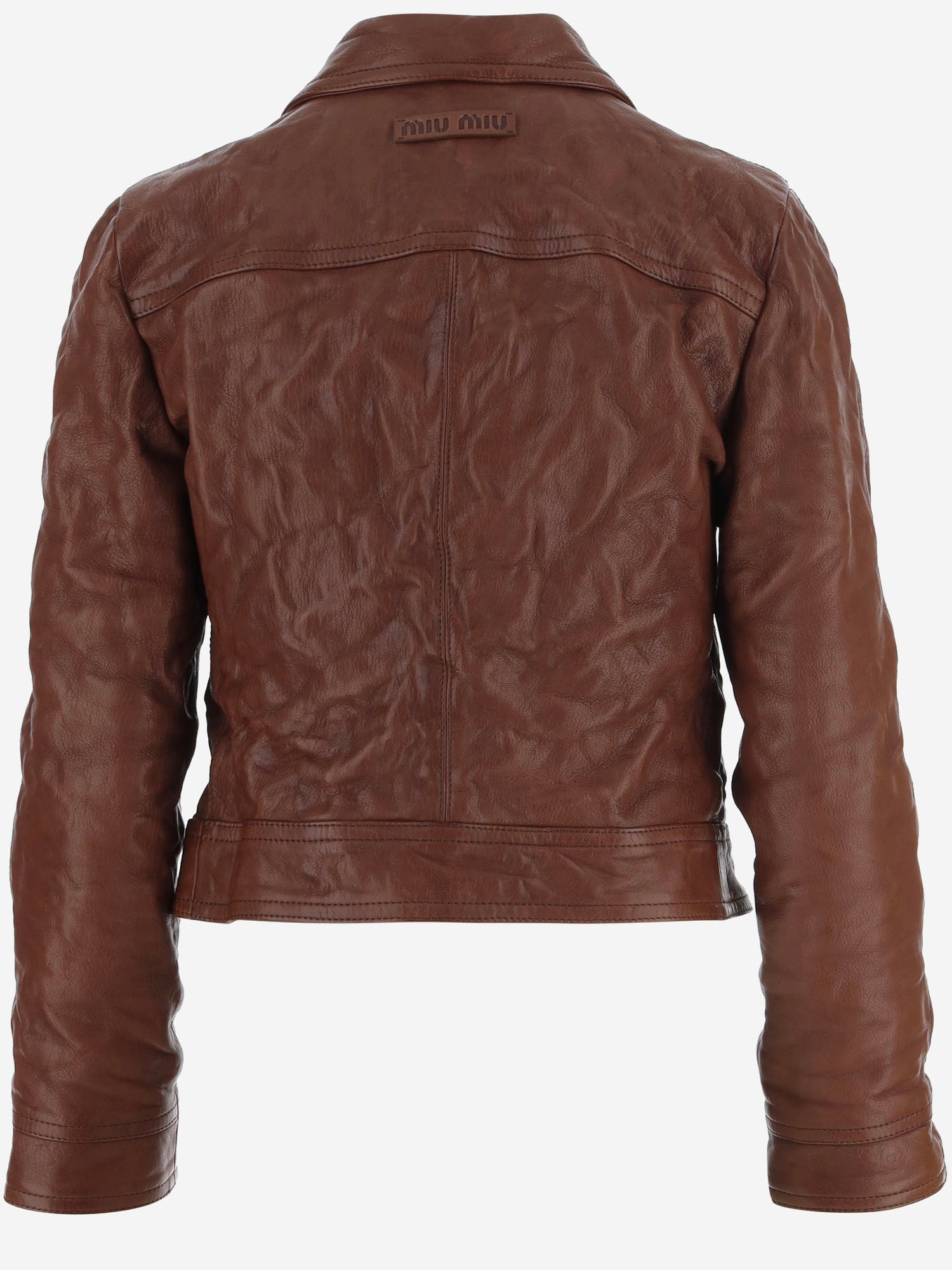 GIUBBOTTO IN PELLE DI CAPRA CON COLLO AMPIO MPW072 19E6F0201 MIU MIU 