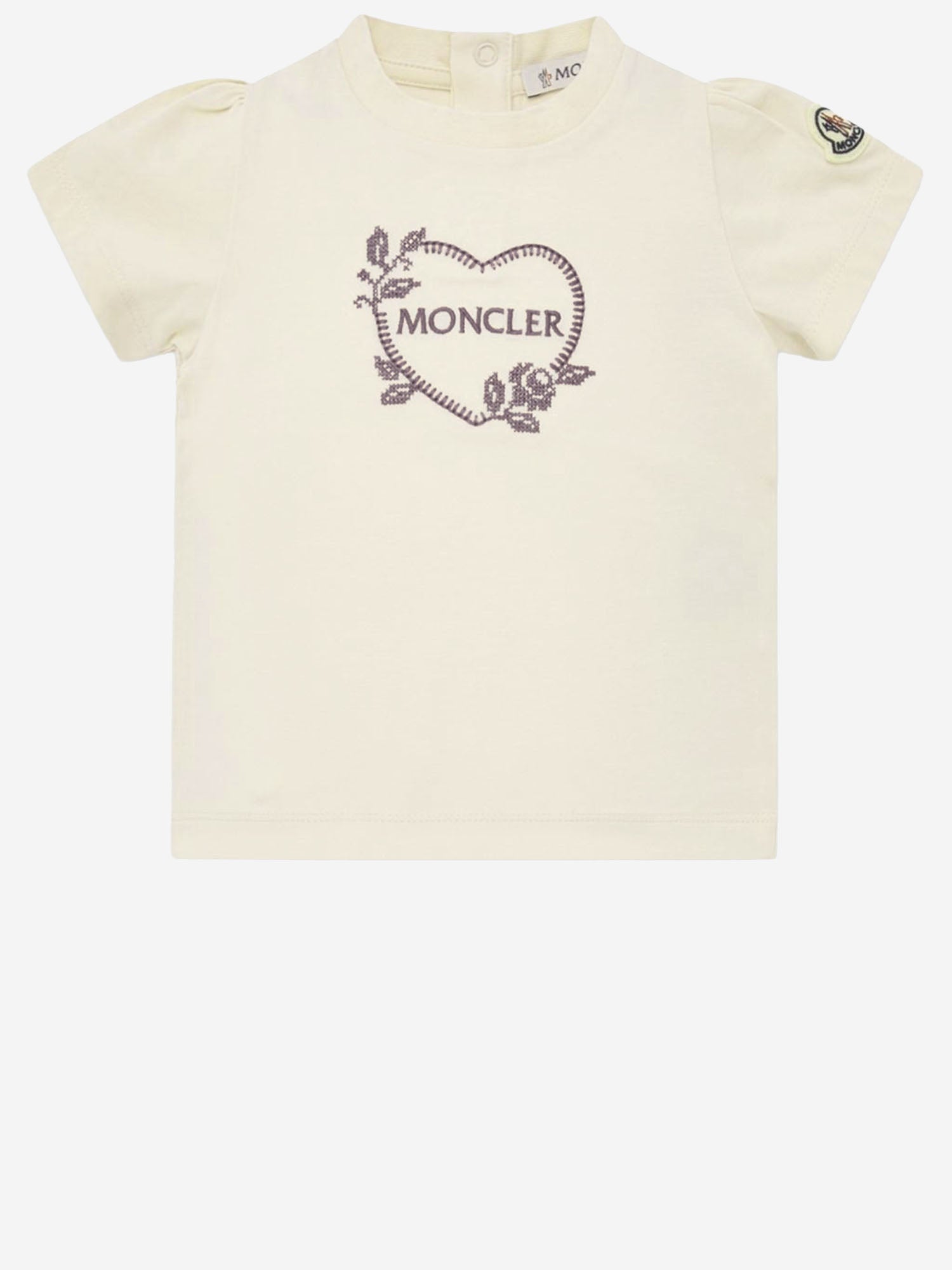 T-SHIRT IN COTONE STRETCH CON LOGO 8C0000789AUM 034 MONCLER ENFANTS 