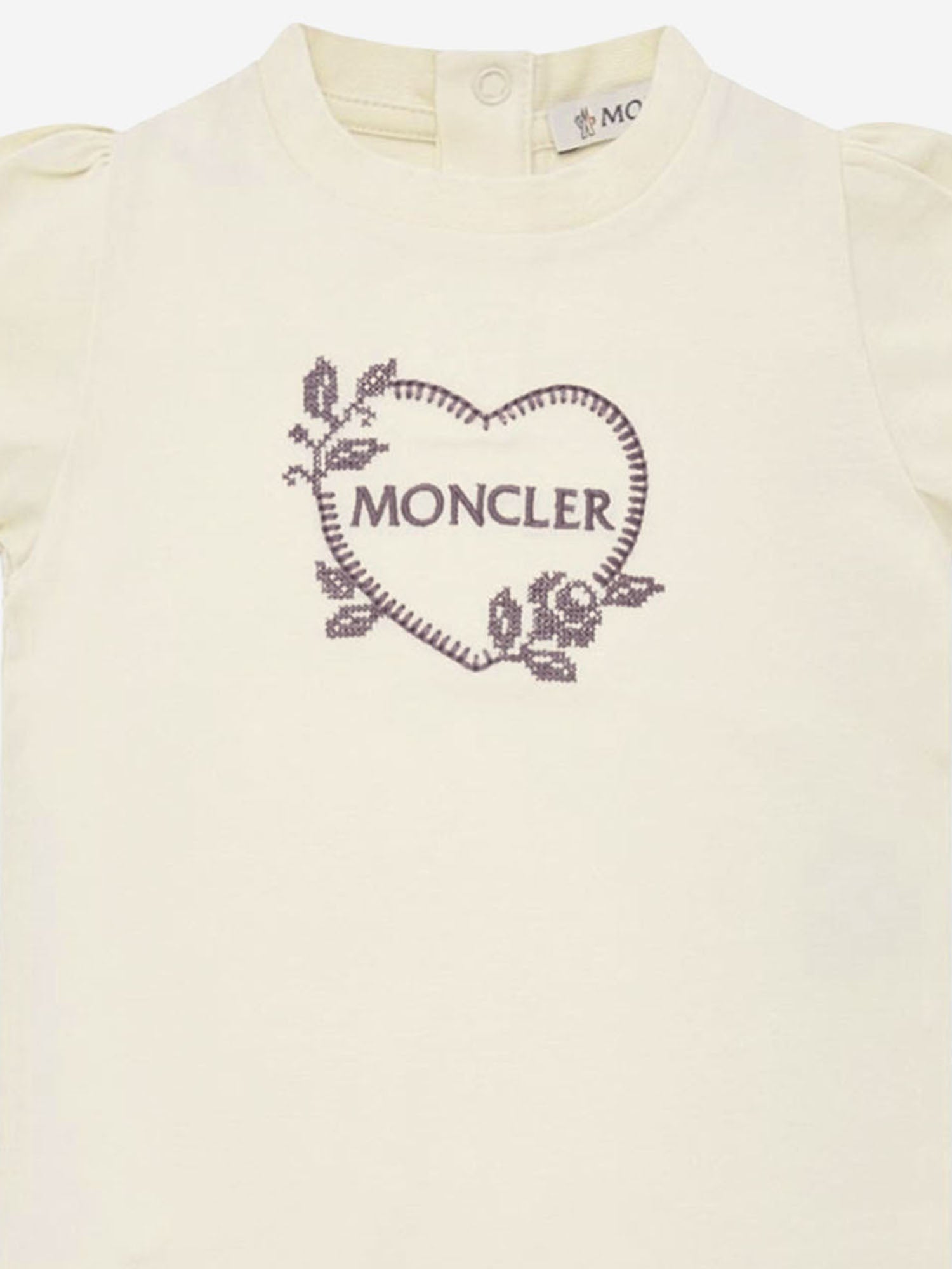 T-SHIRT IN COTONE STRETCH CON LOGO 8C0000789AUM 034 MONCLER ENFANTS 