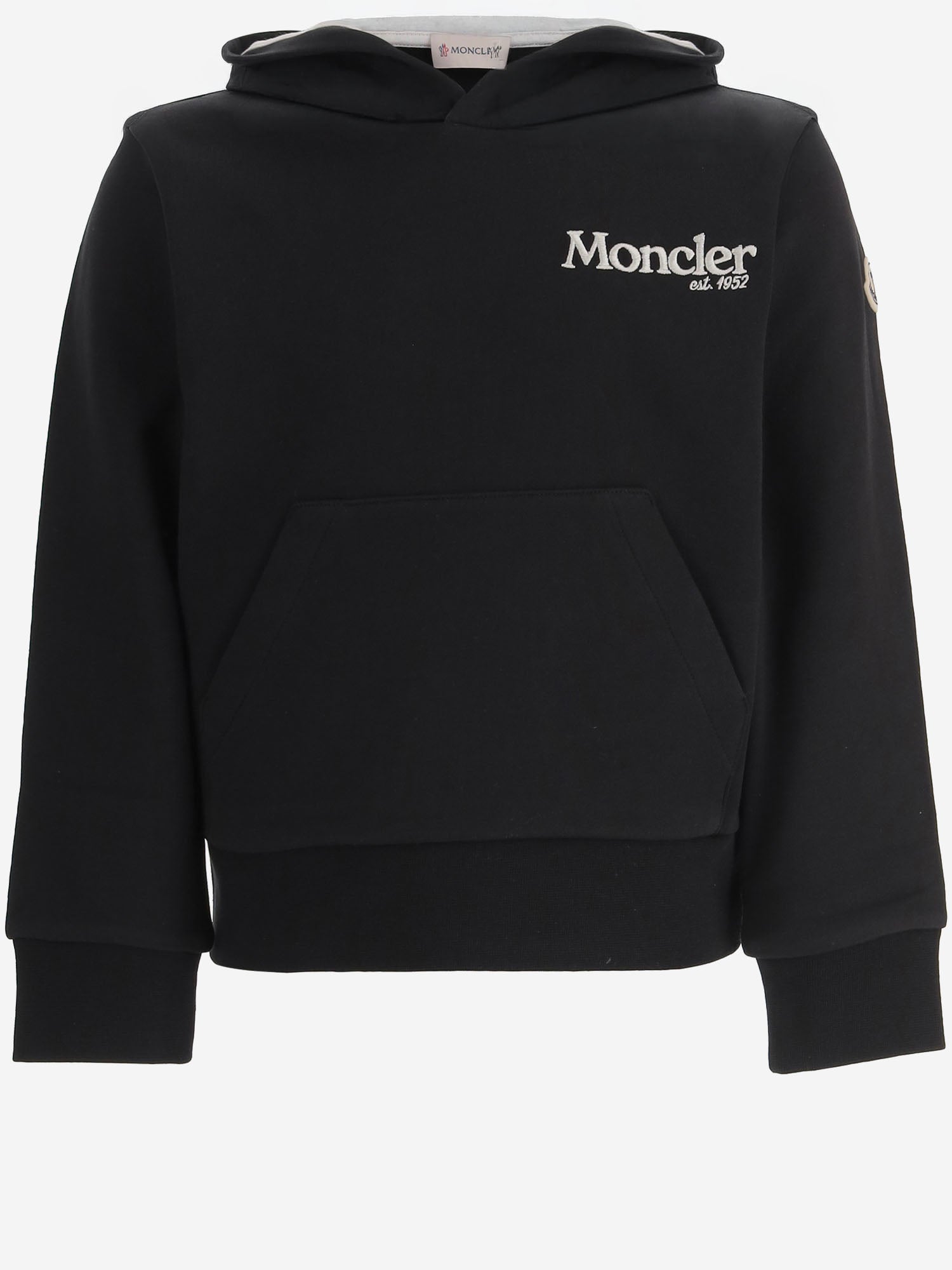 FELPA IN COTONE CON LOGO 8G0000689AKM 999 MONCLER ENFANTS 