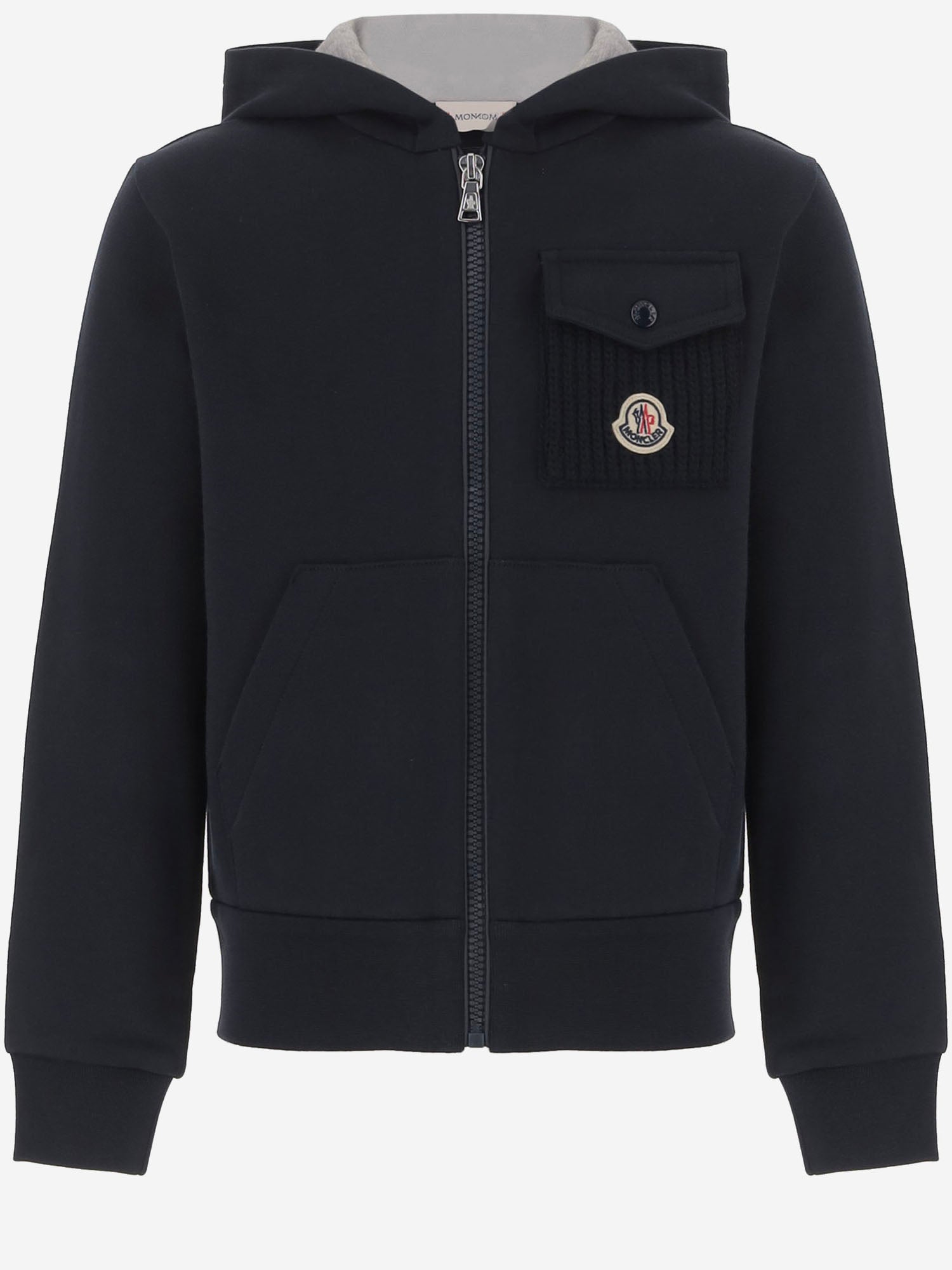 FELPA IN COTONE E LANA VERGINE CON CAPPUCCIO 8G00011899PS 778 MONCLER ENFANTS 