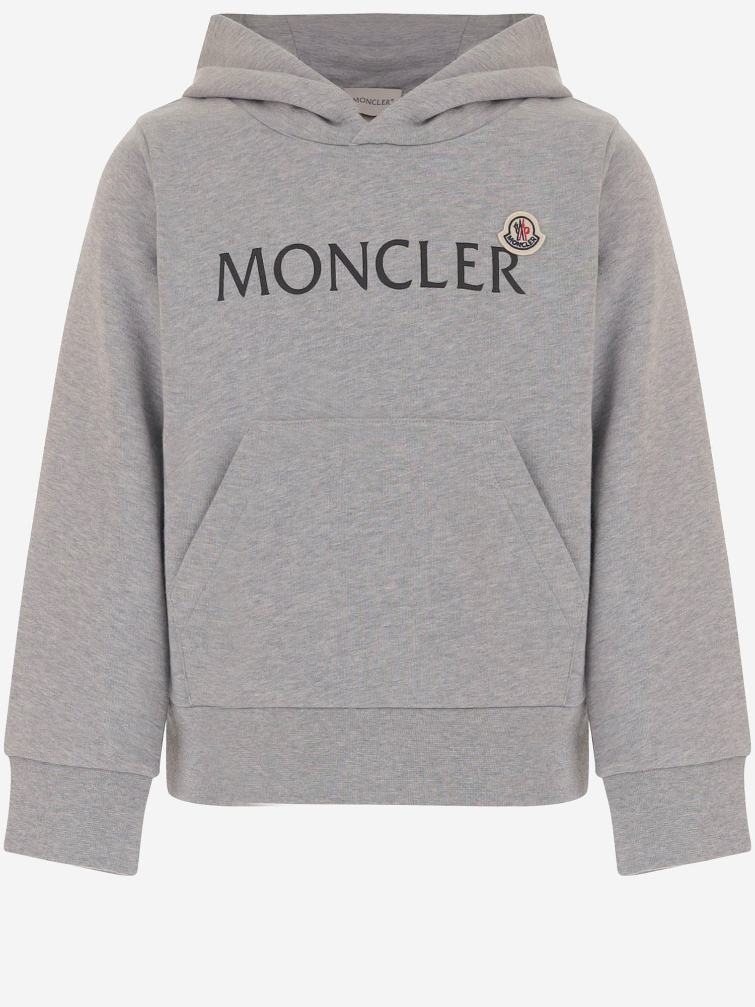 FELPA IN COTONE CON CAPPUCCIO E STAMPA MONCLER 8G00016899PS 980 MONCLER ENFANTS 
