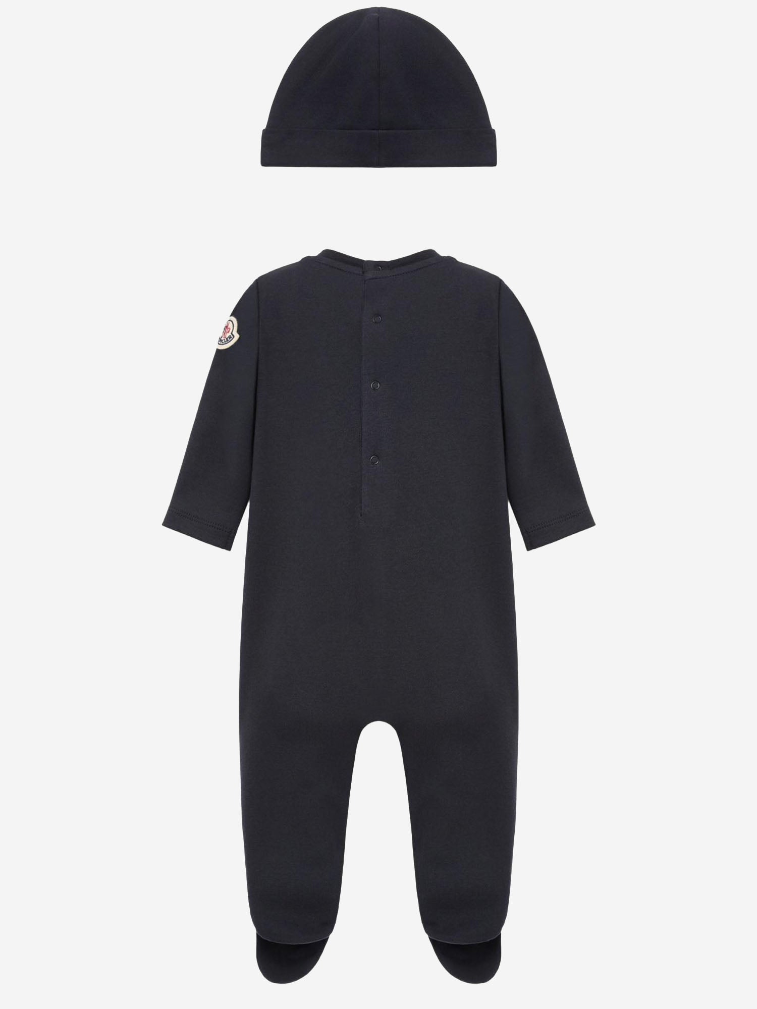BODY IN COTONE CON CAPPELLINO COORDINATO E LOGO 8P000018392E 778 MONCLER ENFANTS 
