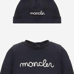 BODY IN COTONE CON CAPPELLINO COORDINATO E LOGO 8P000018392E 778 MONCLER ENFANTS 