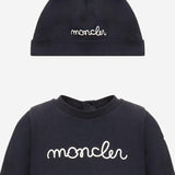 BODY IN COTONE CON CAPPELLINO COORDINATO E LOGO 8P000018392E 778 MONCLER ENFANTS 