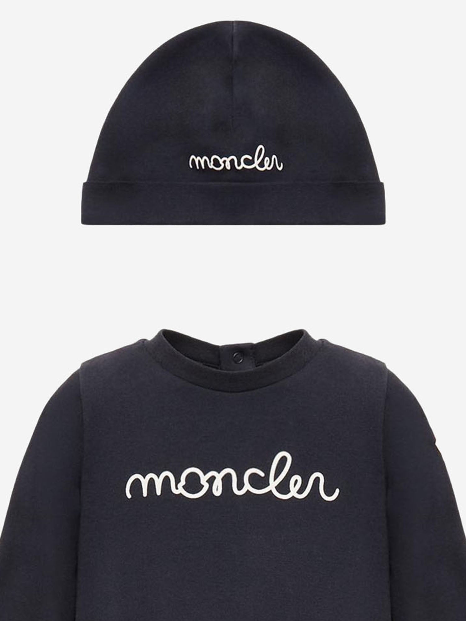 BODY IN COTONE CON CAPPELLINO COORDINATO E LOGO 8P000018392E 778 MONCLER ENFANTS 