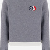 MAGLIONE IN LANA E CASHMERE CON LOGO 9C00003M4281 988 MONCLER ENFANTS 