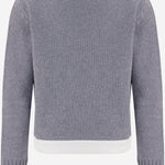 MAGLIONE IN LANA E CASHMERE CON LOGO 9C00003M4281 988 MONCLER ENFANTS 