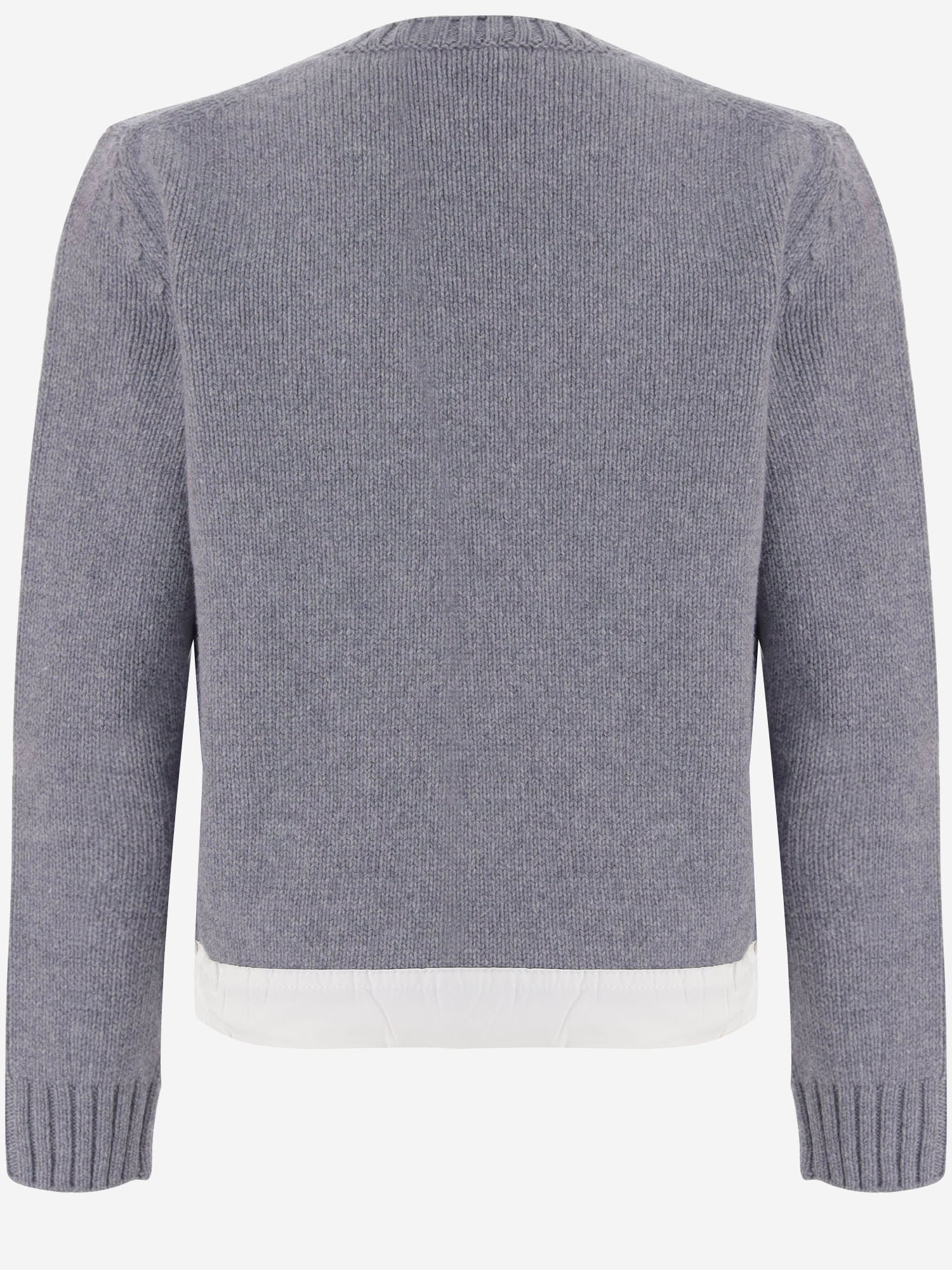 MAGLIONE IN LANA E CASHMERE CON LOGO 9C00003M4281 988 MONCLER ENFANTS 