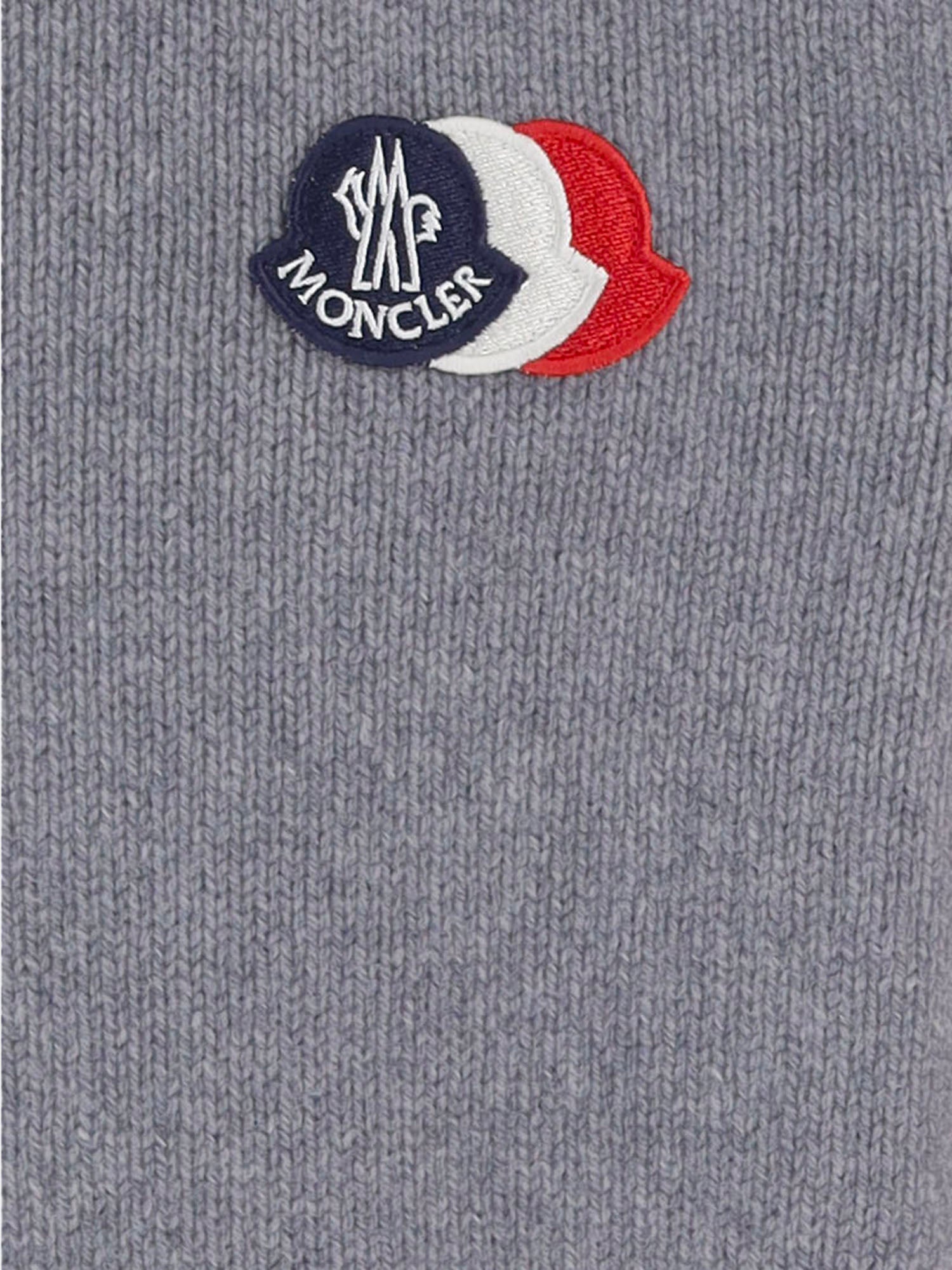 MAGLIONE IN LANA E CASHMERE CON LOGO 9C00003M4281 988 MONCLER ENFANTS 