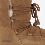STIVALETTI IN PELLE E SHEARLING CON LACCI 1470050 M008 MOON BOOT 