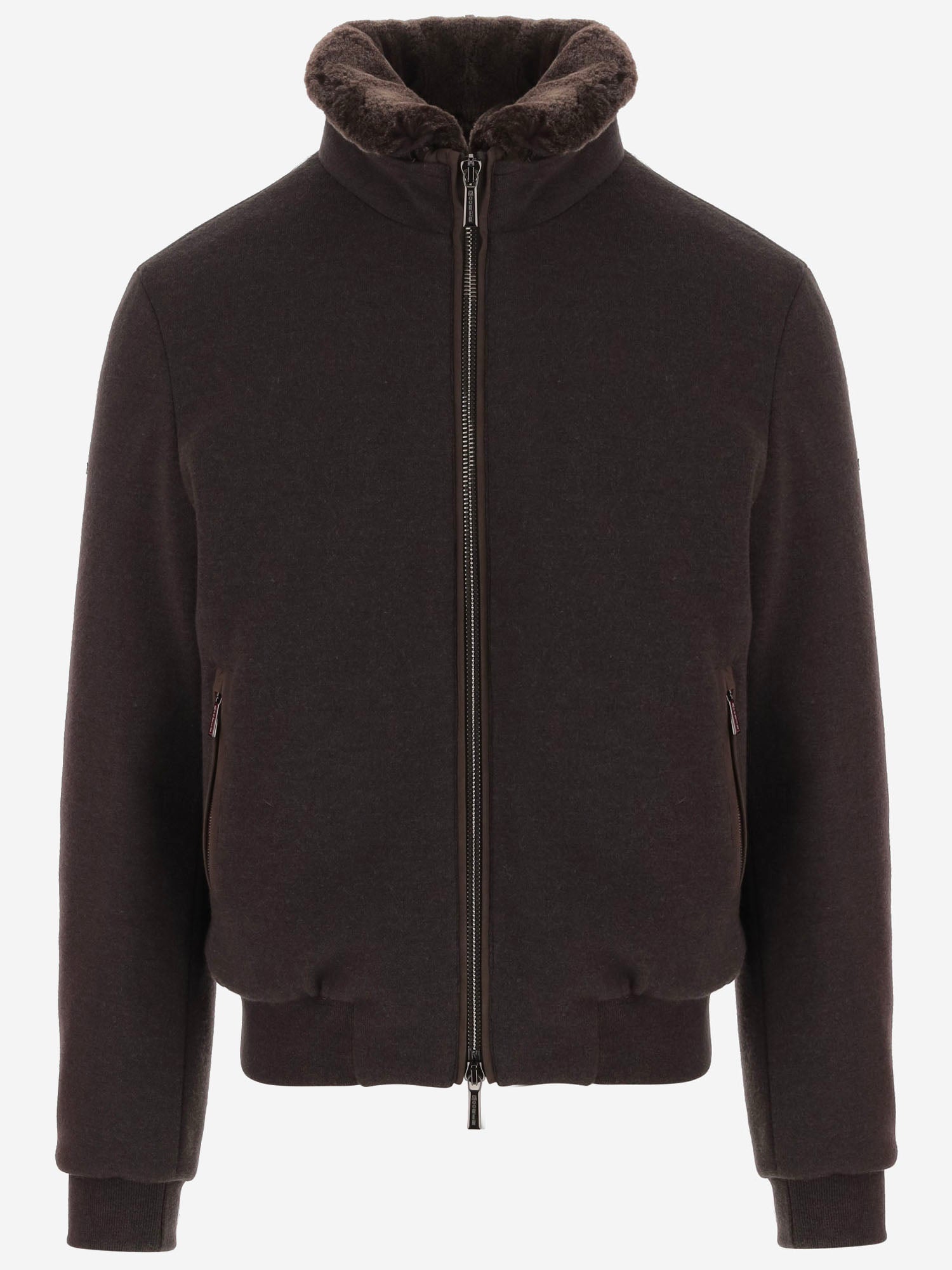 GIUBBOTTO IN LANA E CASHMERE CON COLLO ALTO BELLATIMRW BROWN MOORER 