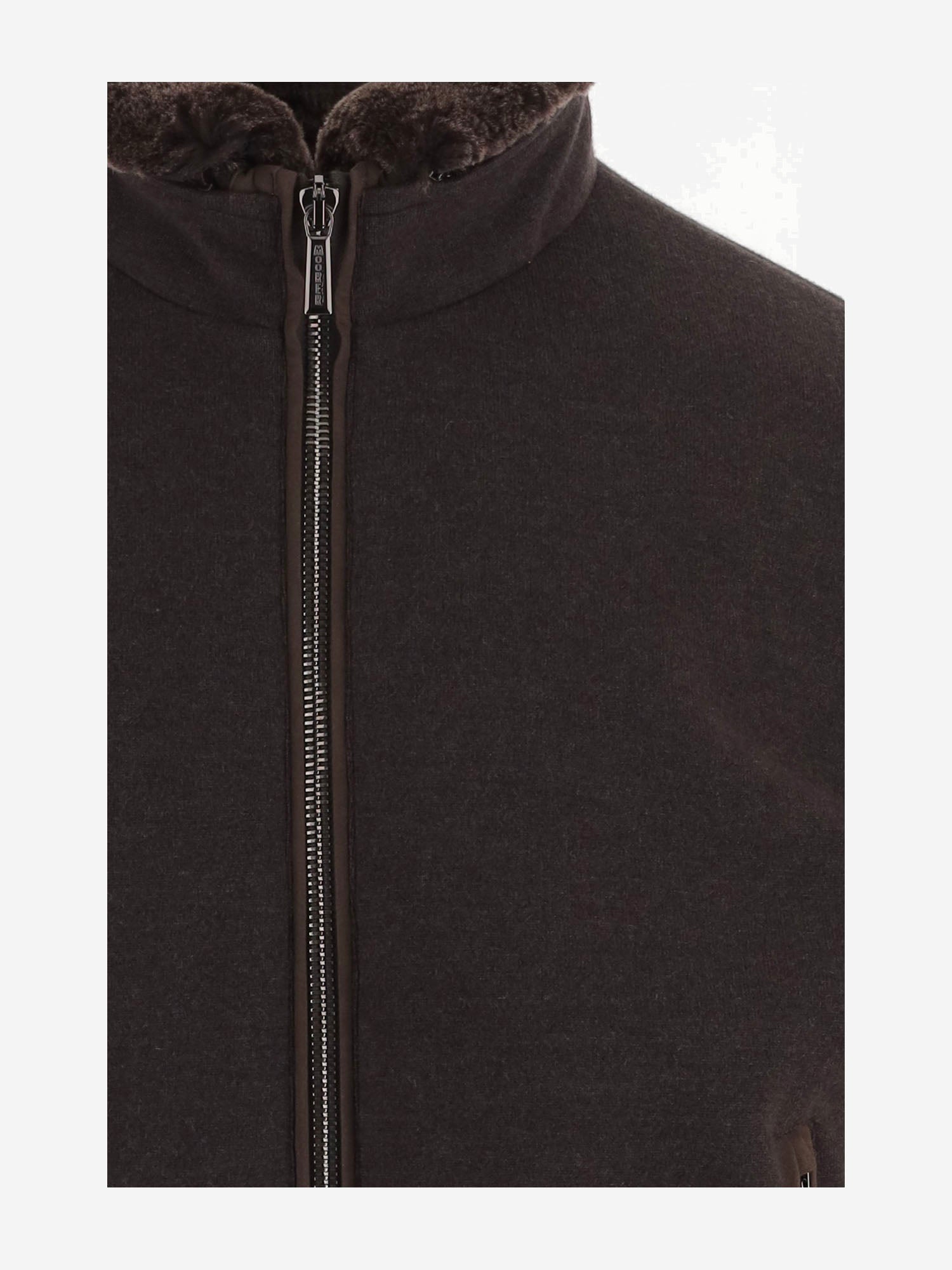 GIUBBOTTO IN LANA E CASHMERE CON COLLO ALTO BELLATIMRW BROWN MOORER 