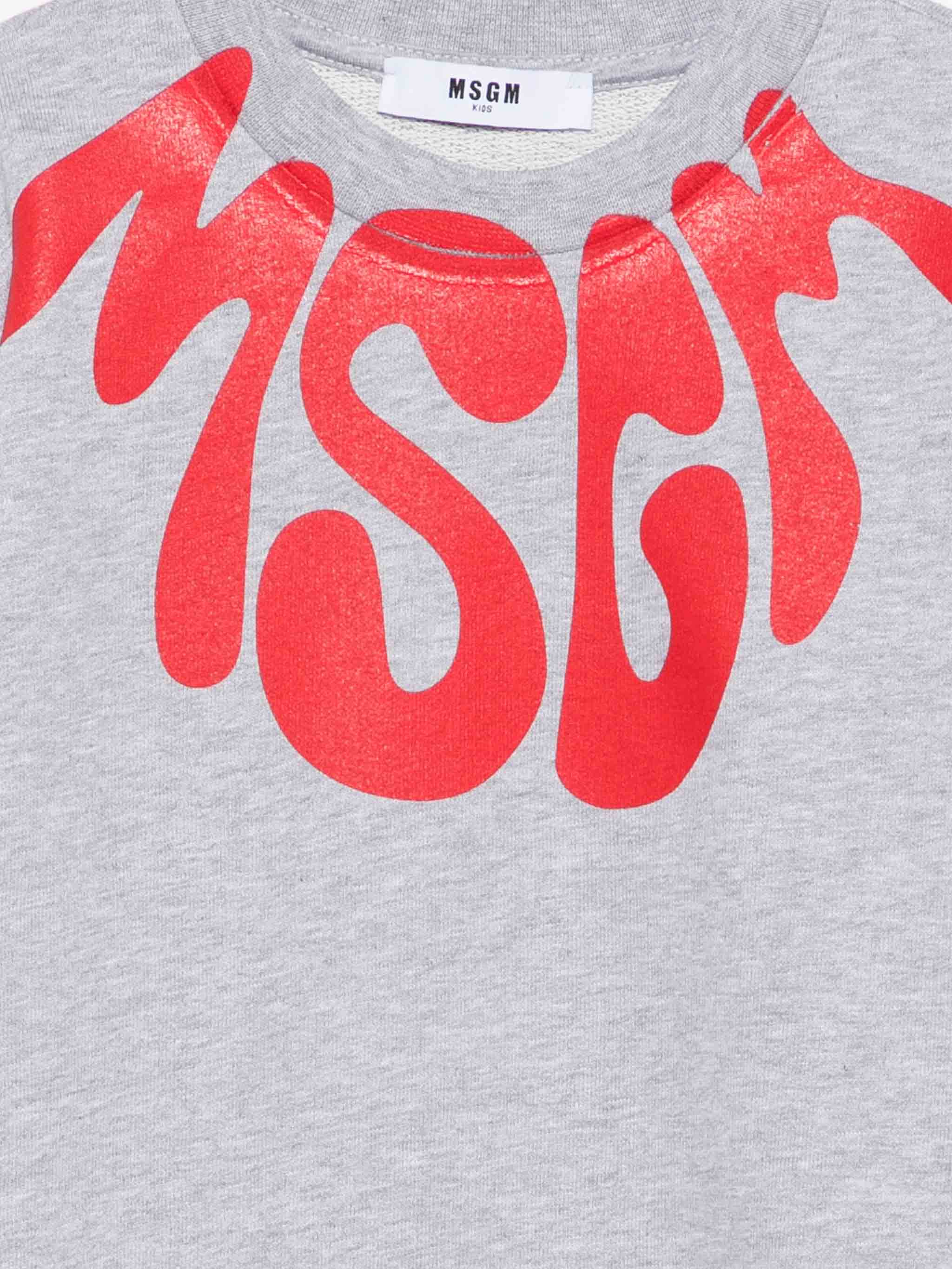 Felpa IN COTONE con logo S6MSJUSW220 271 MSGM KIDS 