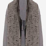 MAGLIA APERTA IN LANA E CASHMERE CON SCIALLE LAVORATO K002 CWRUGRAY NICCOLO PASQUALETTI 