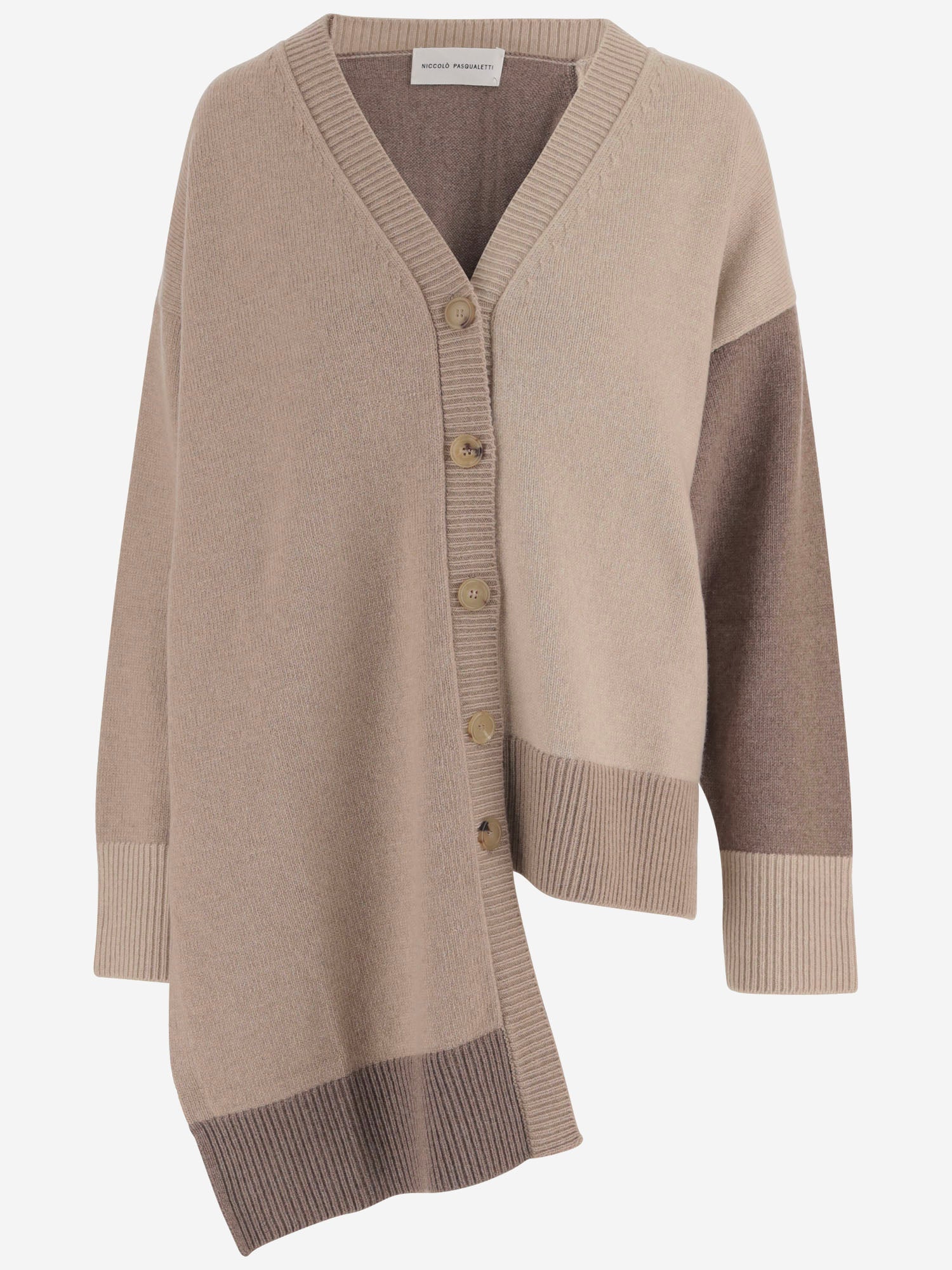 CARDIGAN IN LANA E CASHMERE CON BLOCCHI COLORE K004 WOCABEIGES NICCOLO PASQUALETTI 