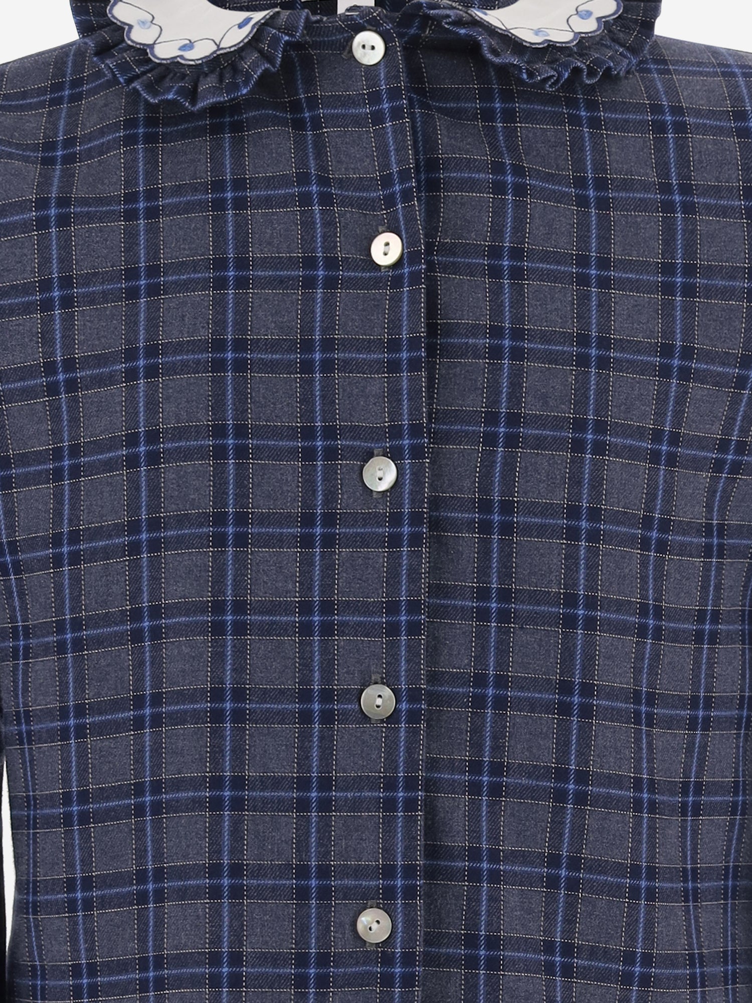 CAMICIA IN COTONE CON MOTIVO A QUADRI DIVA 160 NICOLETTA FANNA KIDS 