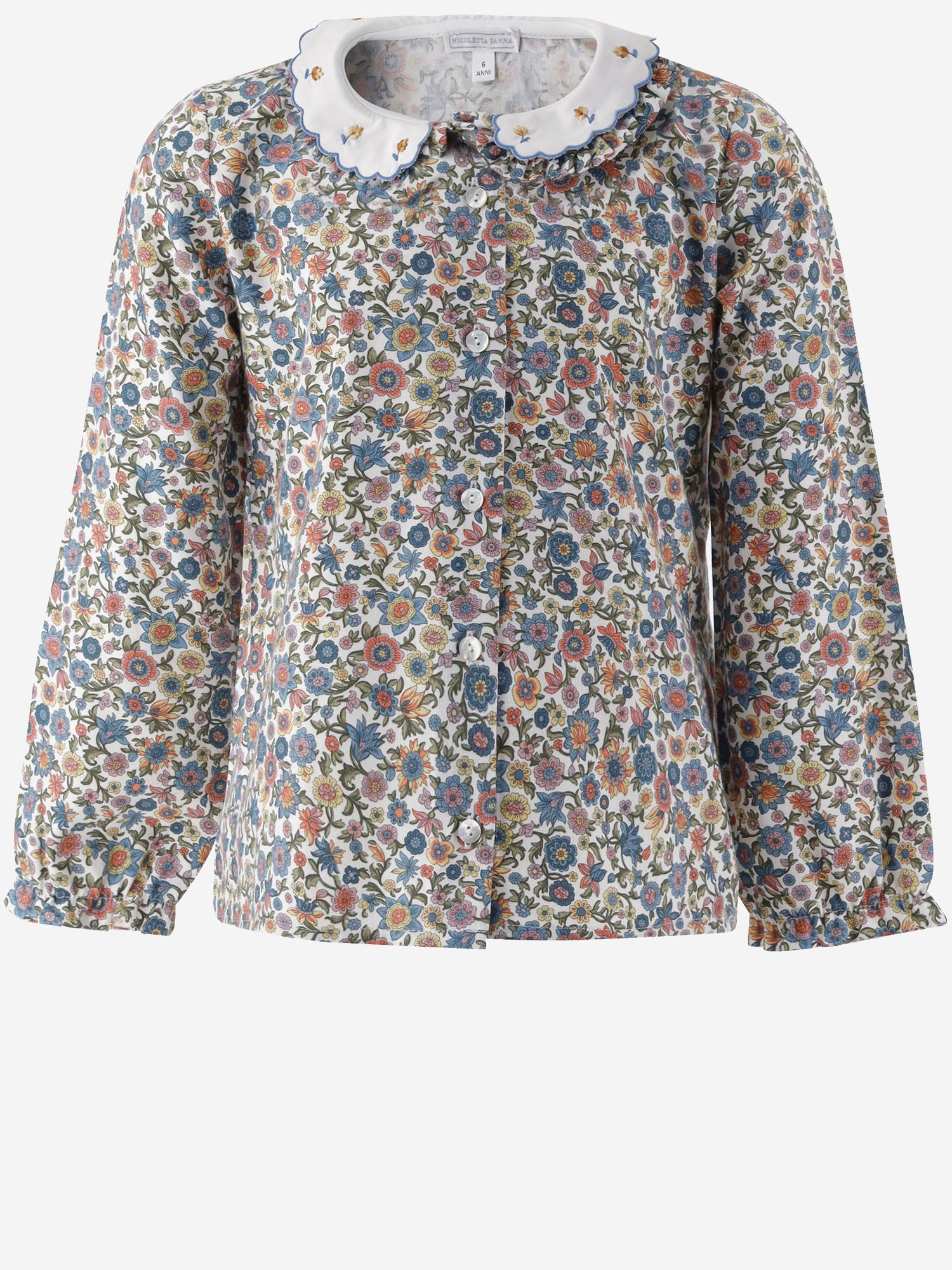 CAMICIA IN COTONE CON MOTIVO FLOREALE DIVA 519 NICOLETTA FANNA KIDS 