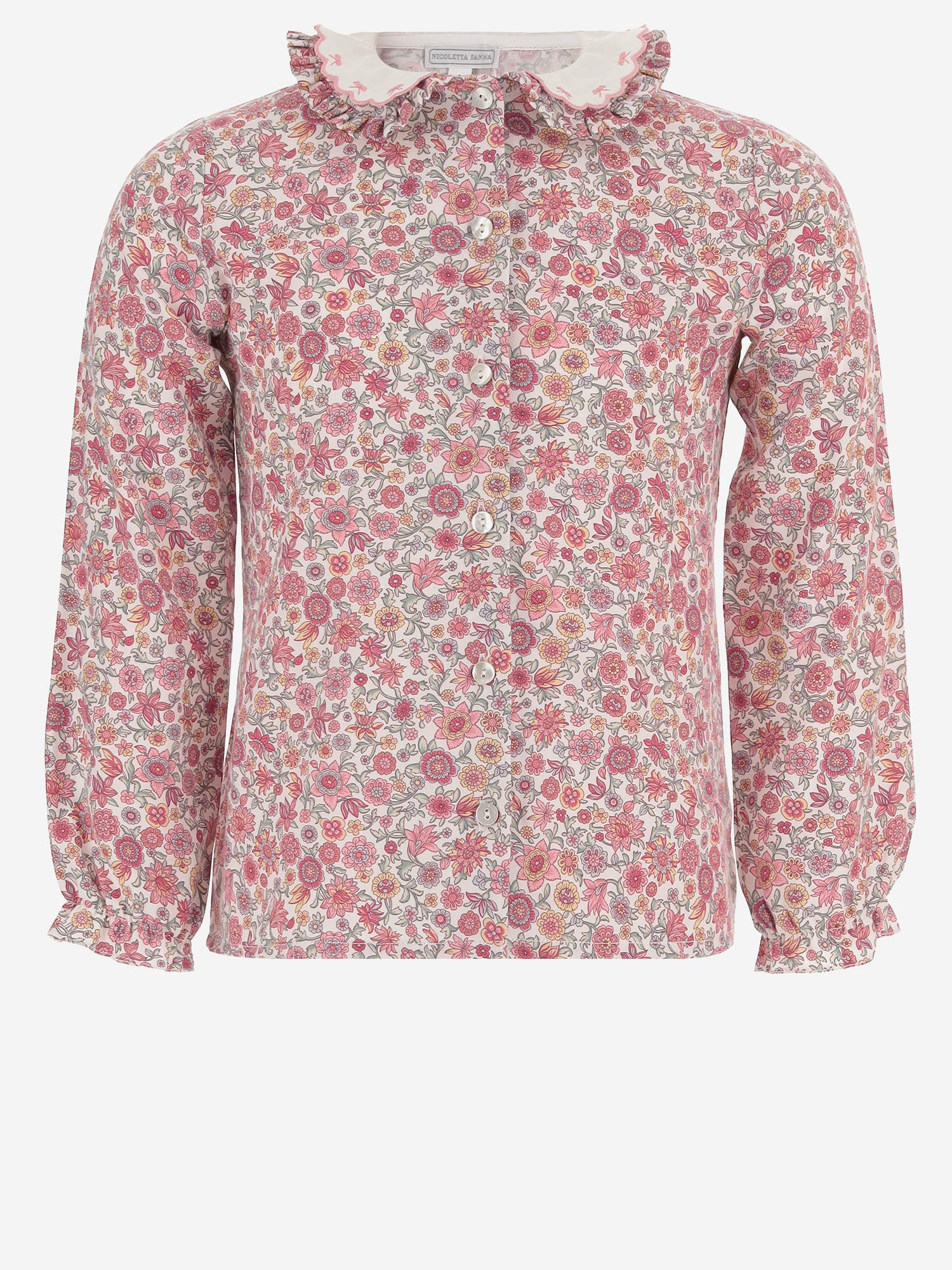 CAMICIA IN COTONE CON MOTIVO FLOREALE DIVA 520 NICOLETTA FANNA KIDS 