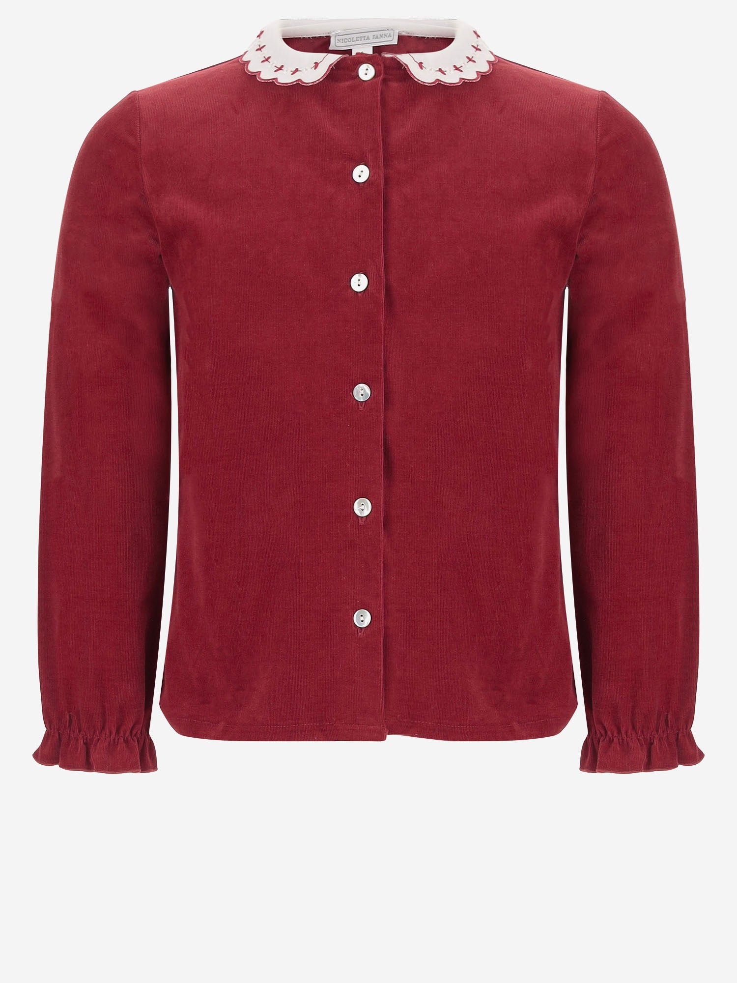 CAMICIA IN MISTO COTONE CON COLLETTO RICAMATO DIVA 55 NICOLETTA FANNA KIDS 