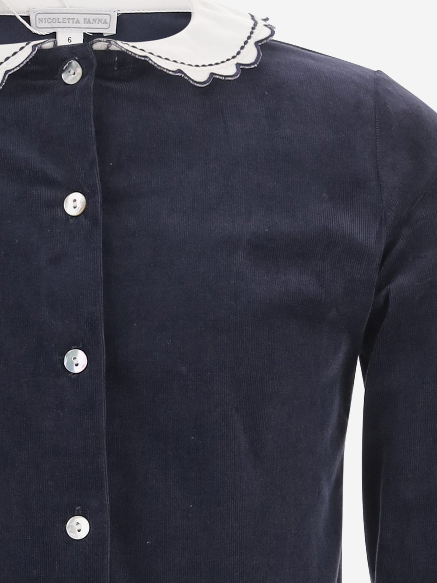 CAMICIA IN MISTO COTONE CON COLLETTO RICAMATO DIVA 58 NICOLETTA FANNA KIDS 
