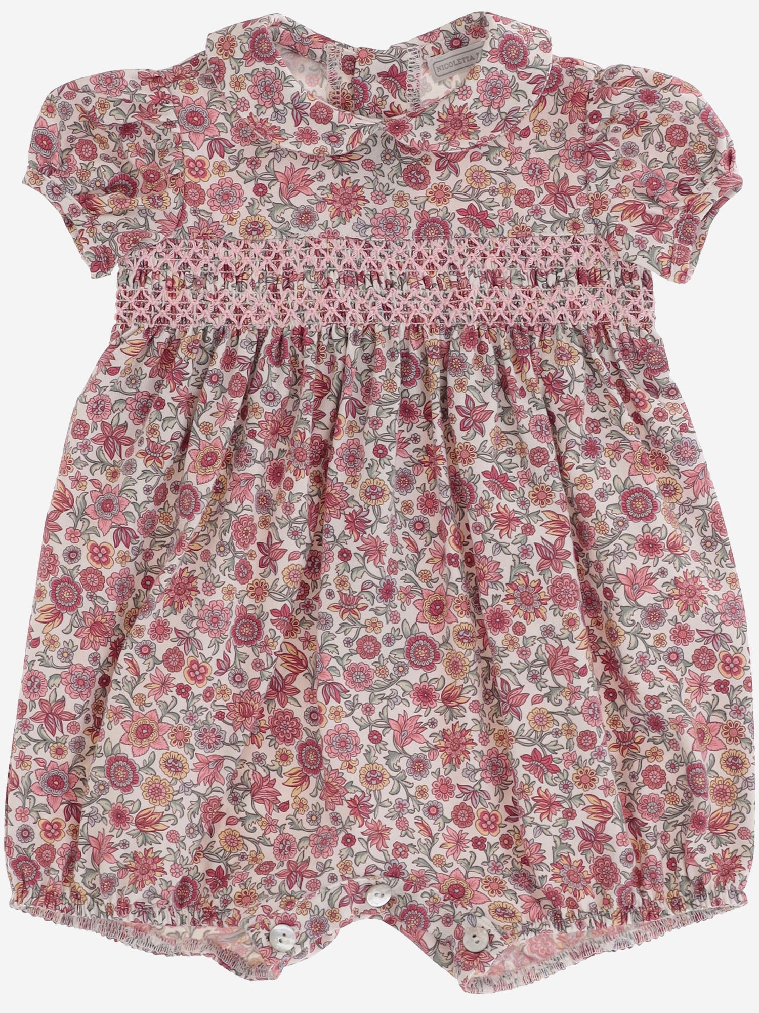 PAGLIACCETTO IN COTONE E LANA CON MOTIVO FLOREALE LULU 520 NICOLETTA FANNA KIDS 