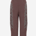 PANTALONI IN COTONE CON APPLICAZIONI FLOREALI BARRELBRIGHT MOKKA NOVELLE 