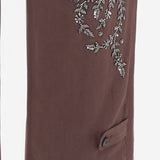 PANTALONI IN COTONE CON APPLICAZIONI FLOREALI BARRELBRIGHT MOKKA NOVELLE 