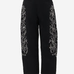 PANTALONI IN COTONE CON APPLICAZIONI FLOREALI BARRELBRIGHT NERO NOVELLE 