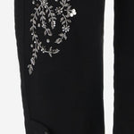 PANTALONI IN COTONE CON APPLICAZIONI FLOREALI BARRELBRIGHT NERO NOVELLE 