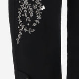 PANTALONI IN COTONE CON APPLICAZIONI FLOREALI BARRELBRIGHT NERO NOVELLE 