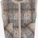 GILET IN MISTO LANA CON RICAMI FLOREALI DIXIEBRIGHT DES07 NOVELLE 