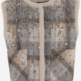 GILET IN MISTO LANA CON RICAMI FLOREALI DIXIEBRIGHT DES07 NOVELLE 
