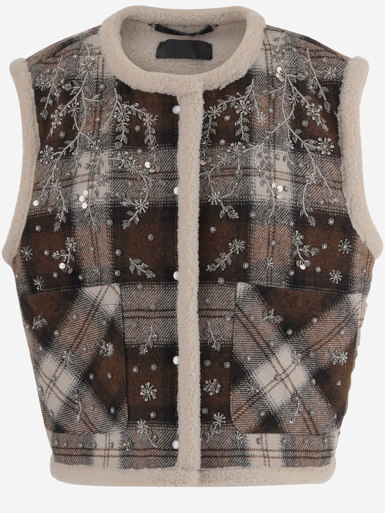 GILET IN MISTO LANA CON RICAMI FLOREALI DIXIEBRIGHT DES17 NOVELLE 