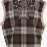 GILET IN MISTO LANA CON RICAMI FLOREALI DIXIEBRIGHT DES17 NOVELLE 