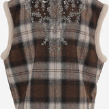 GILET IN MISTO LANA CON RICAMI FLOREALI DIXIEBRIGHT DES17 NOVELLE 