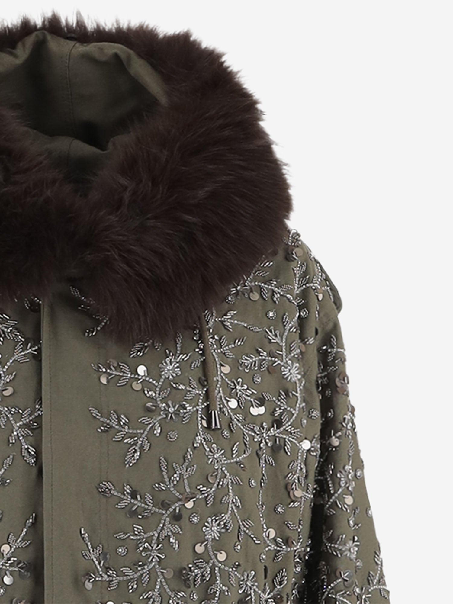 PARKA IN COTONE CON APPLICAZIONI FLOREALI PARKABRIGHT LODEN NOVELLE 
