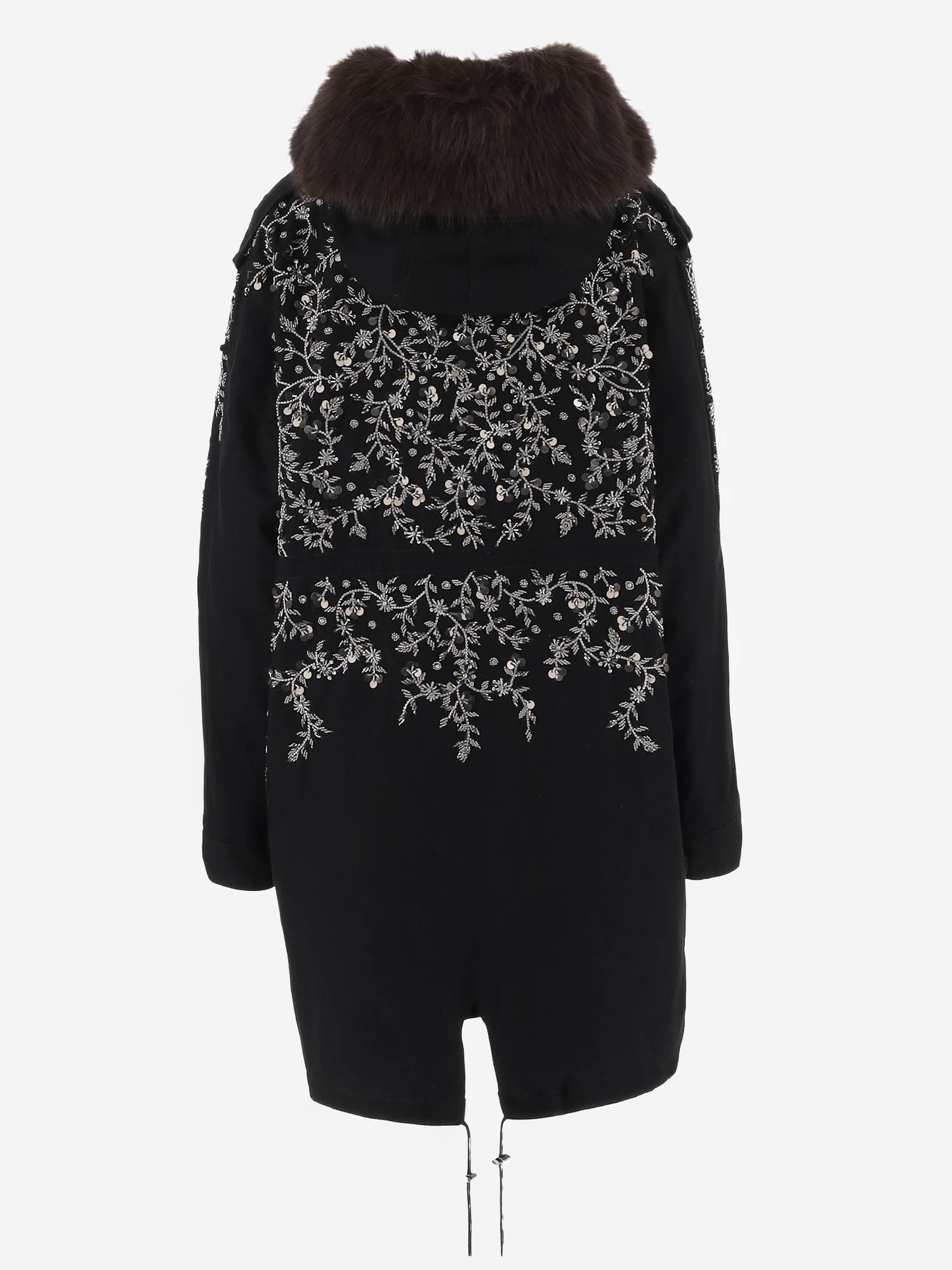 PARKA IN COTONE CON APPLICAZIONI FLOREALI PARKABRIGHT NERO NOVELLE 