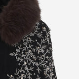 PARKA IN COTONE CON APPLICAZIONI FLOREALI PARKABRIGHT NERO NOVELLE 