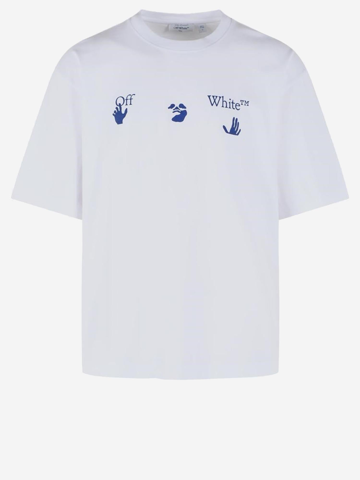 T-SHIRT IN COTONE BACCO ARROW 44MAA120F26J018 100 OFF-WHITE 