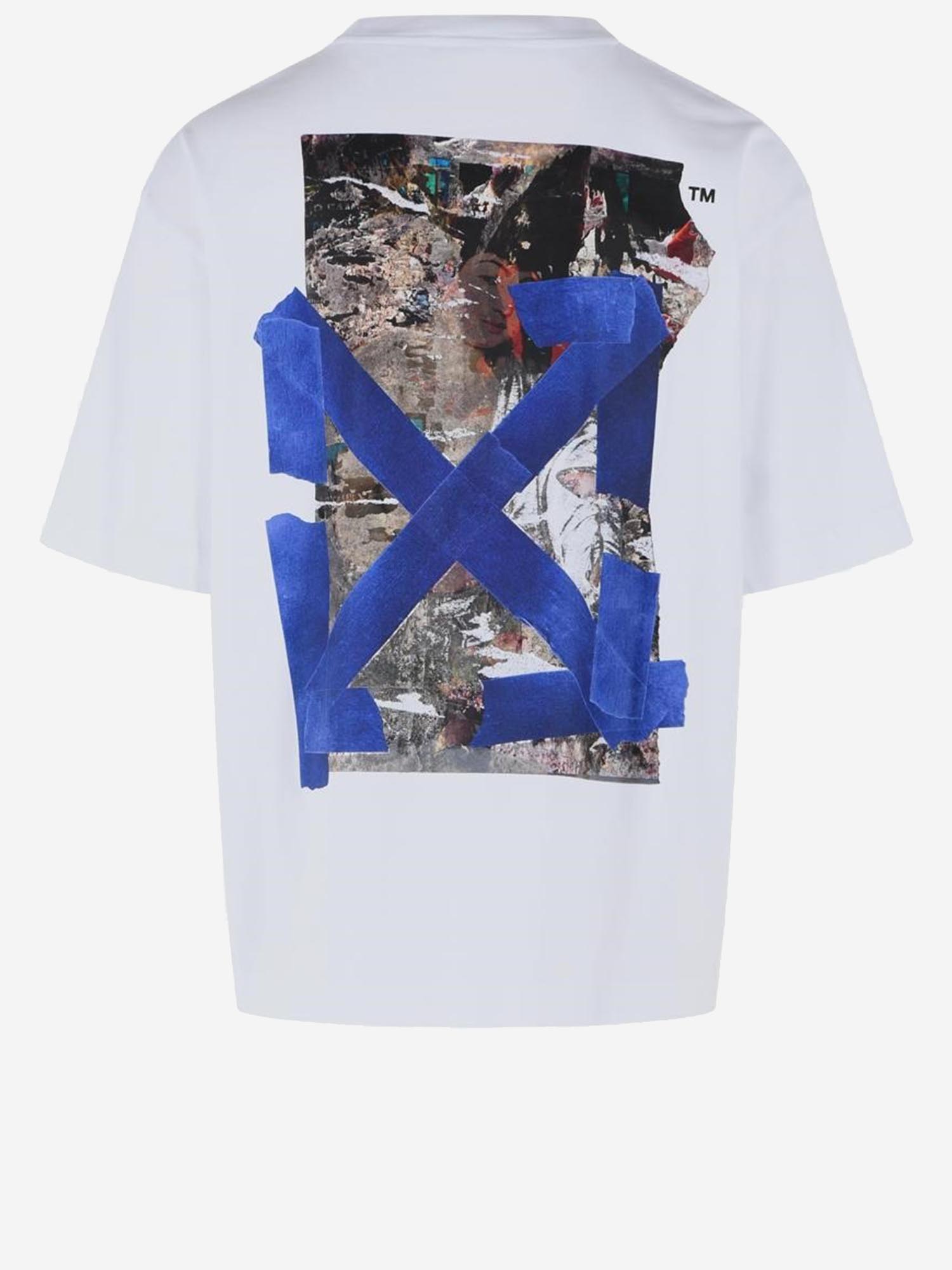 T-SHIRT IN COTONE BACCO ARROW 44MAA120F26J018 100 OFF-WHITE 