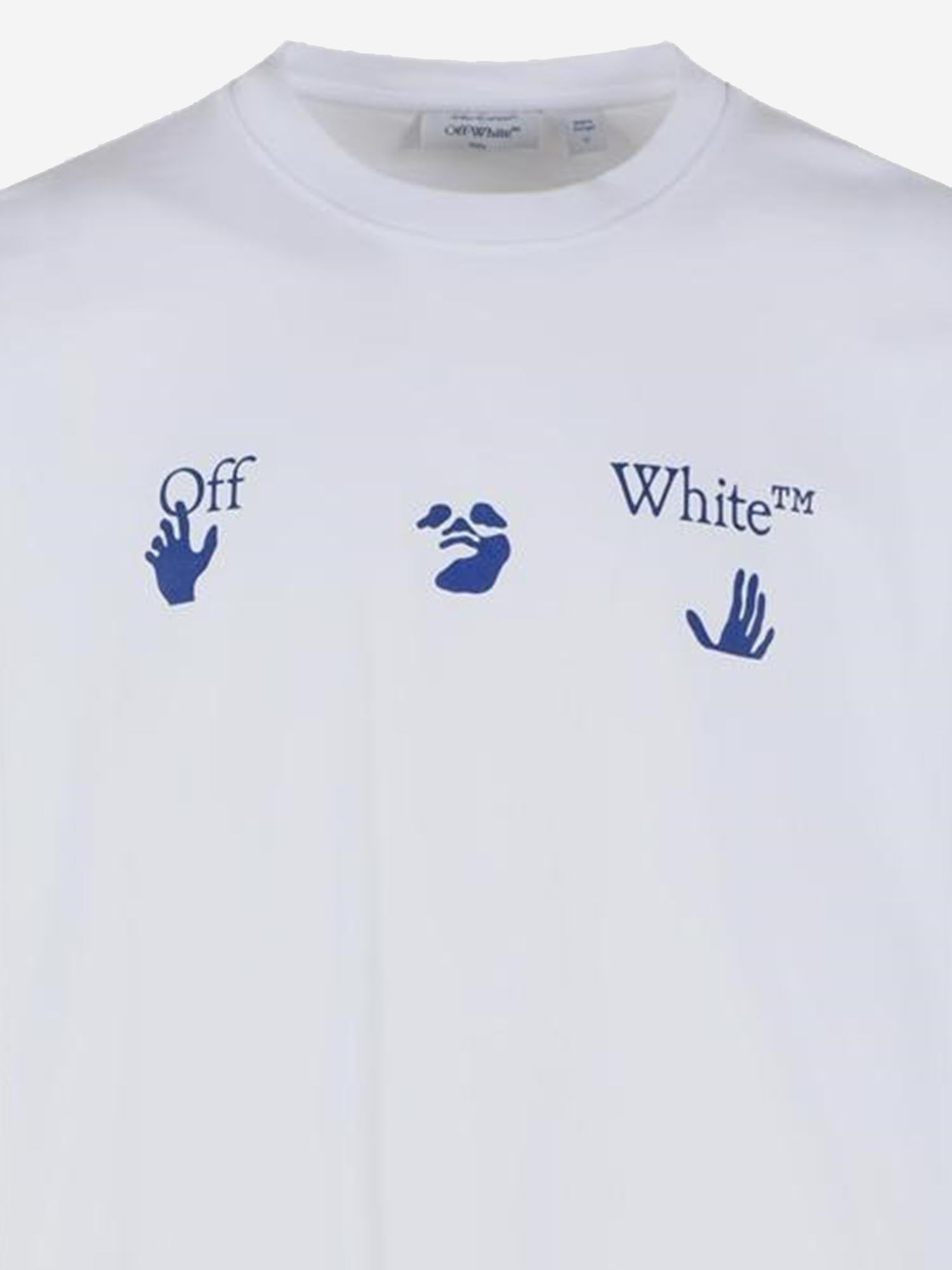 T-SHIRT IN COTONE BACCO ARROW 44MAA120F26J018 100 OFF-WHITE 
