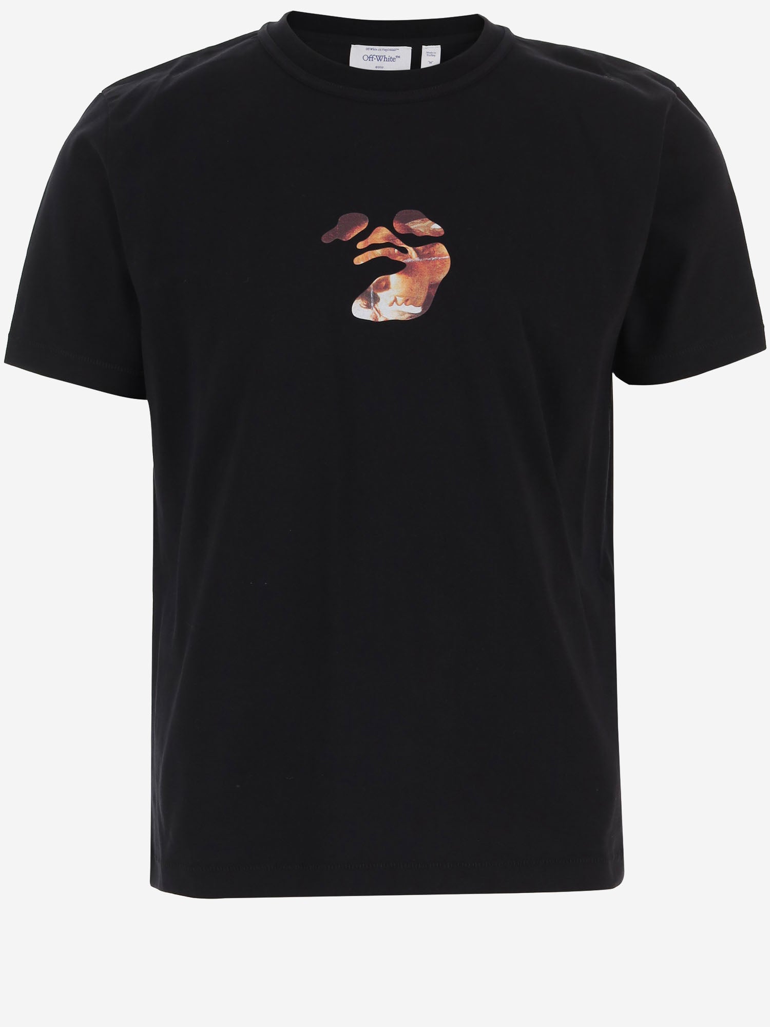 T-shirt in cotone con logo 44MAA16MF26J00J 001 OFF-WHITE 